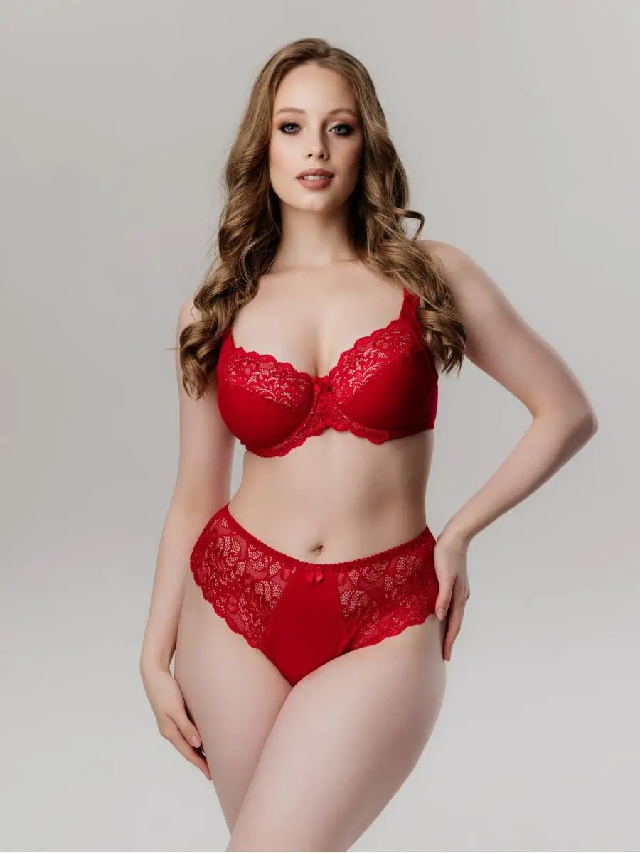 Набор трусов стринги бразильяна большие размеры сливовый/синий/красный