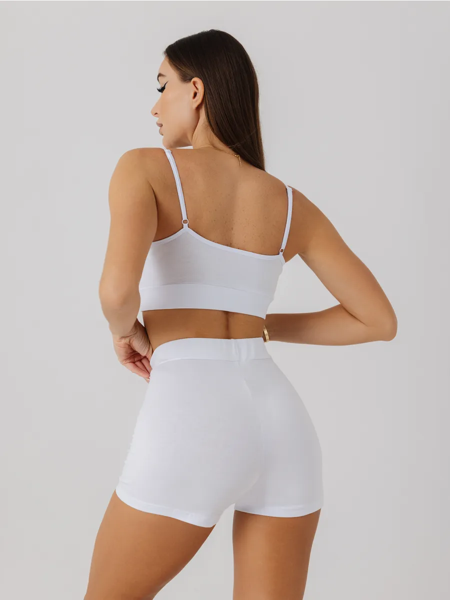 Бюстгальтер топ мягкий спортивный хлопок белый