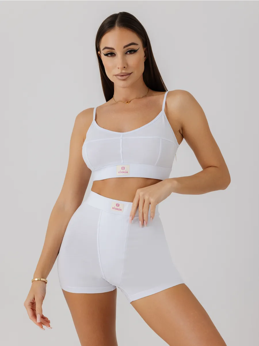 Бюстгальтер топ мягкий спортивный хлопок белый