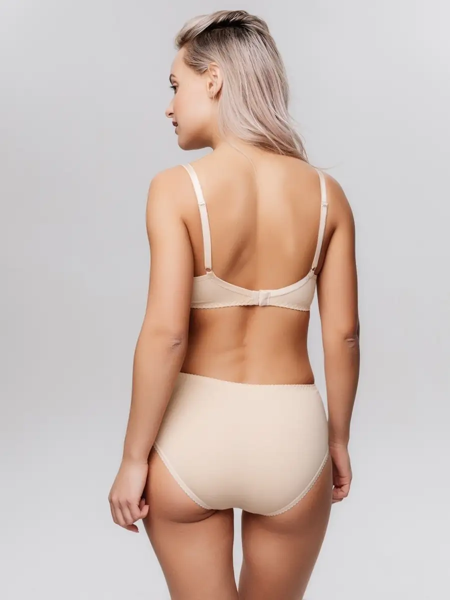 Трусы набор с высокой посадкой хлопковые 3 шт черный/белый/бежевый