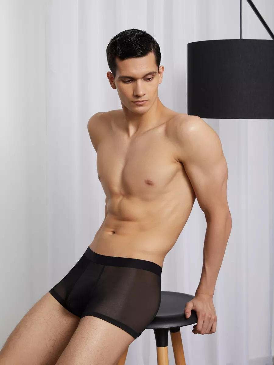 Трусы прозрачные из сетки черный