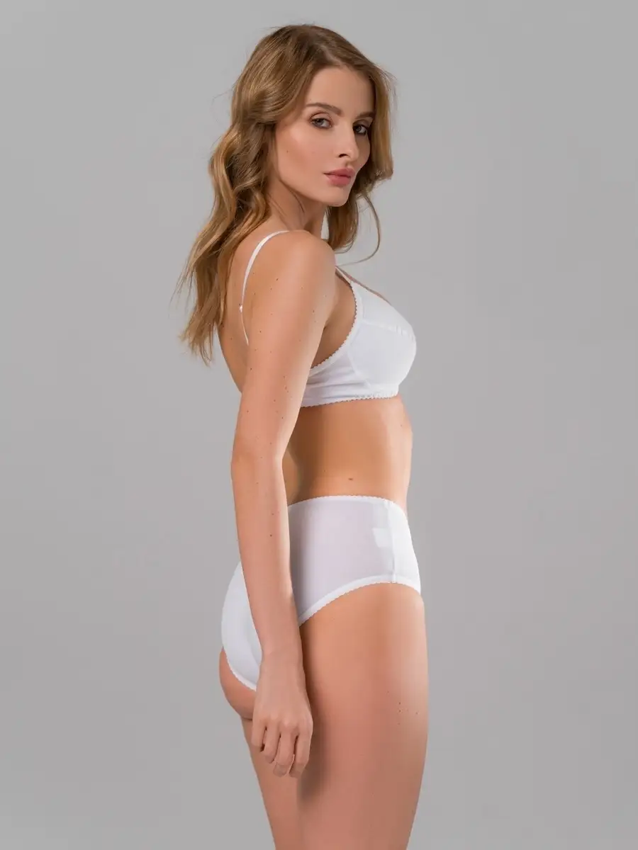 Бюстгальтер женский хлопок без каркаса белый