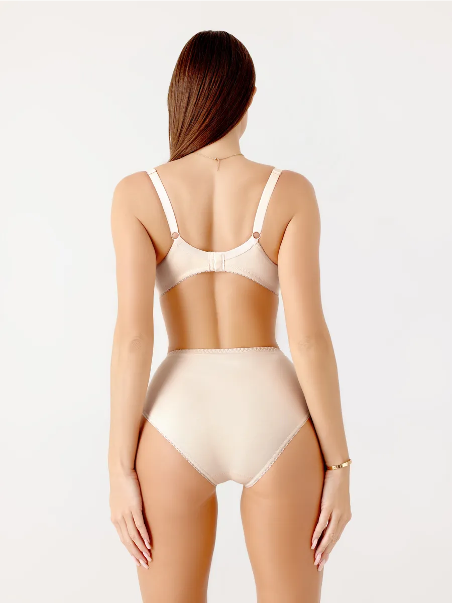 Трусы с высокой посадкой базовые слипы бежевый