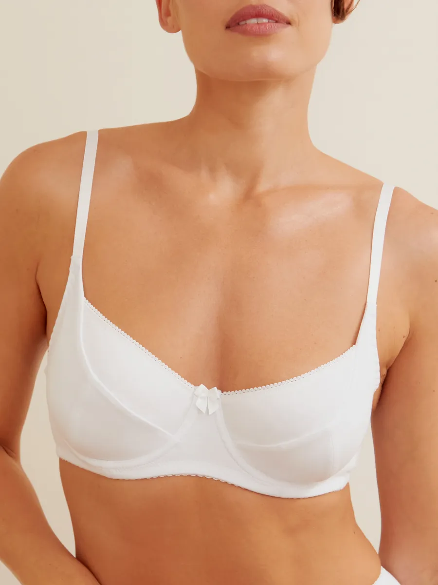 Бюстгальтер минимайзер женский хлопок белый