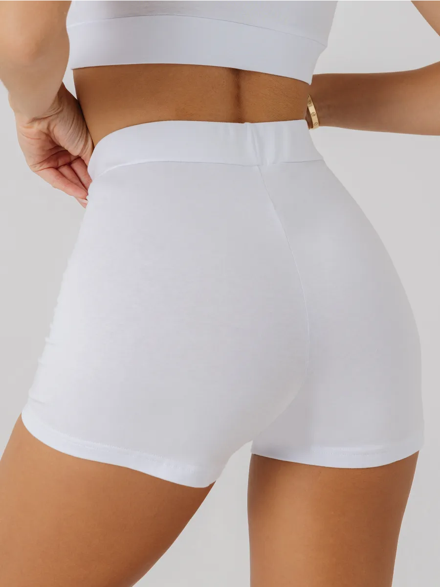 Трусы шорты с высокой посадкой боксеры хлопок белый