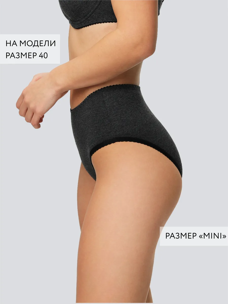 Трусы хлопок слипы базовые повседневные мини темно-серыймеланж