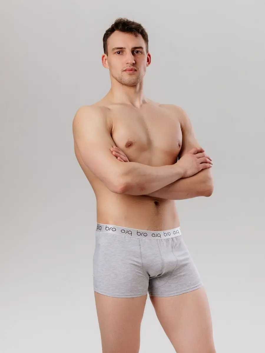 Боксеры в спортивном стиле на широкой резинке серыймеланж