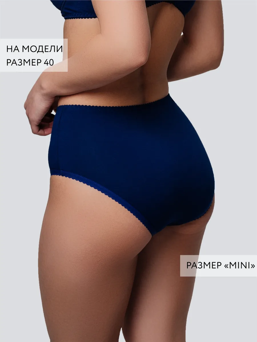 Трусы хлопок слипы базовые повседневные мини синий