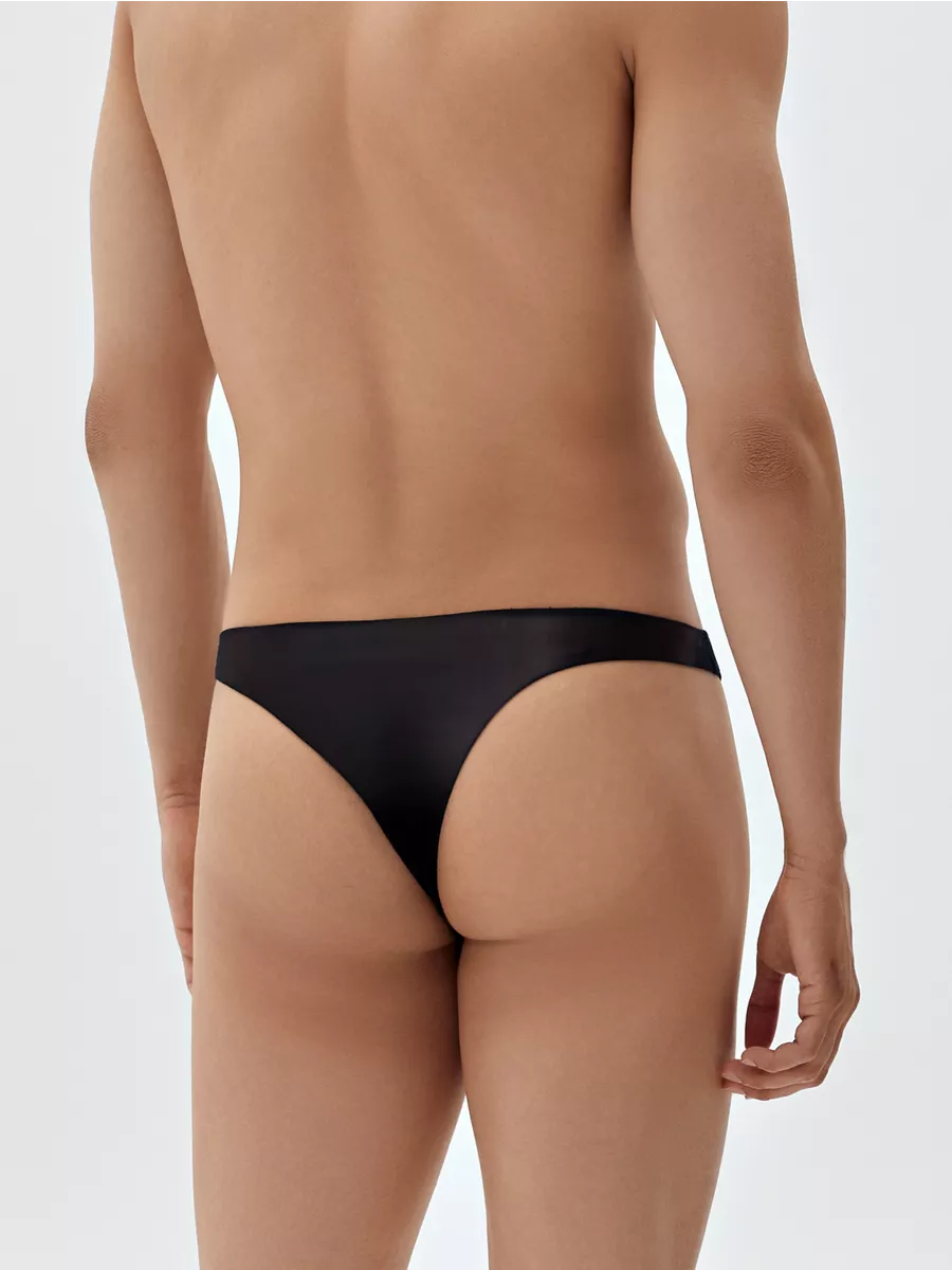 Плавки пляжные стринги черный