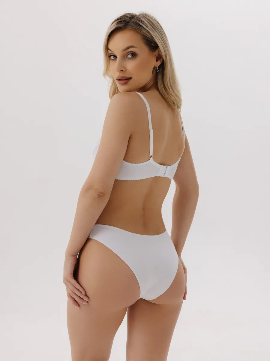 Трусы слипы однотонные средняя посадка хлопок белый