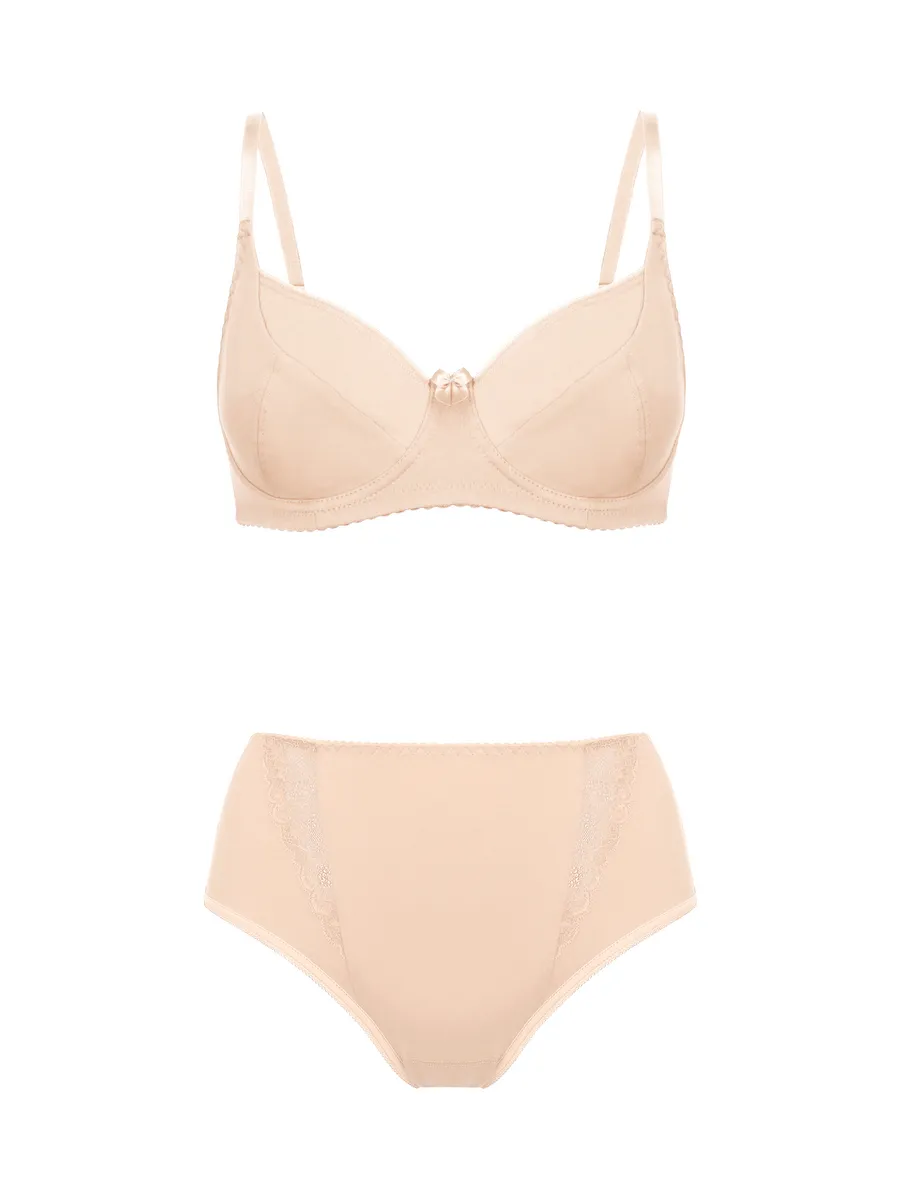 Бюстгальтер без поролона хлопок бежевый