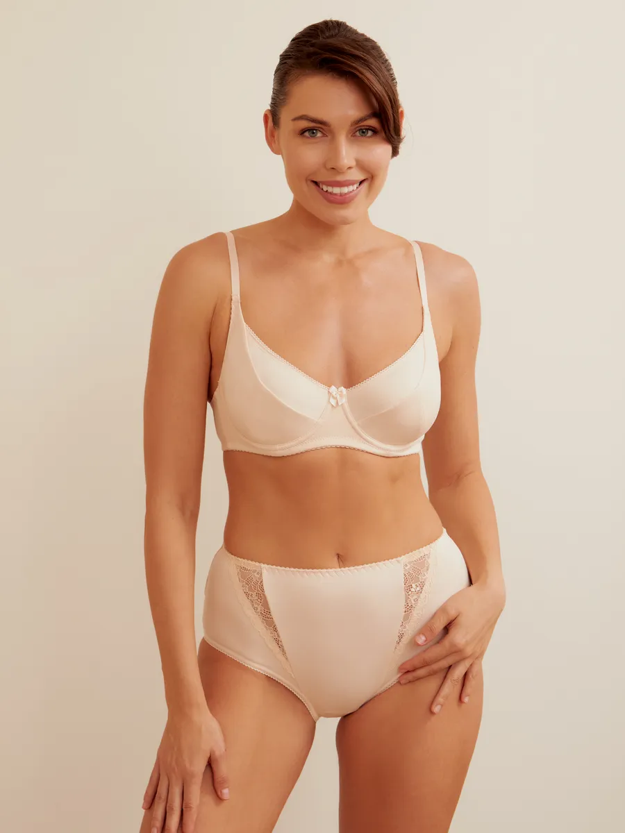 Бюстгальтер без поролона хлопок бежевый