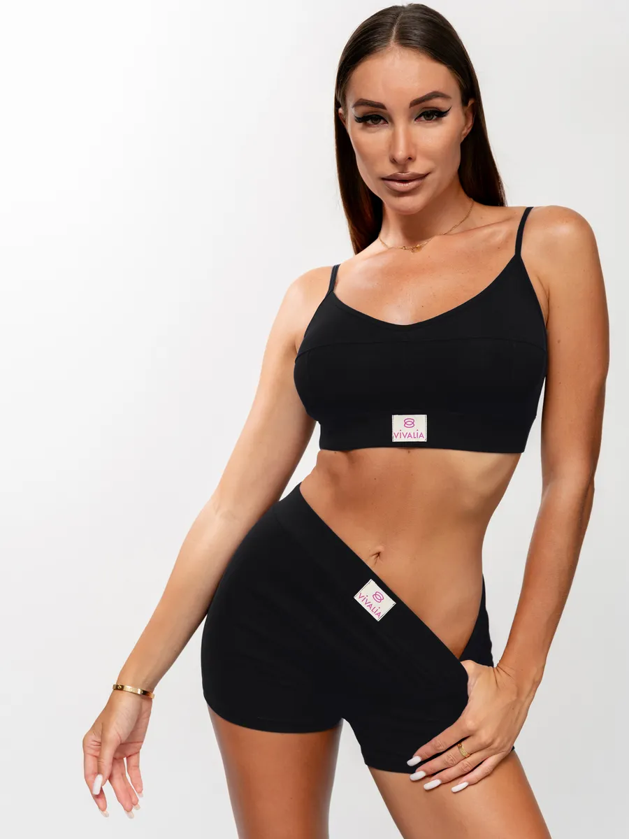 Трусы шорты с высокой посадкой боксеры хлопок черный