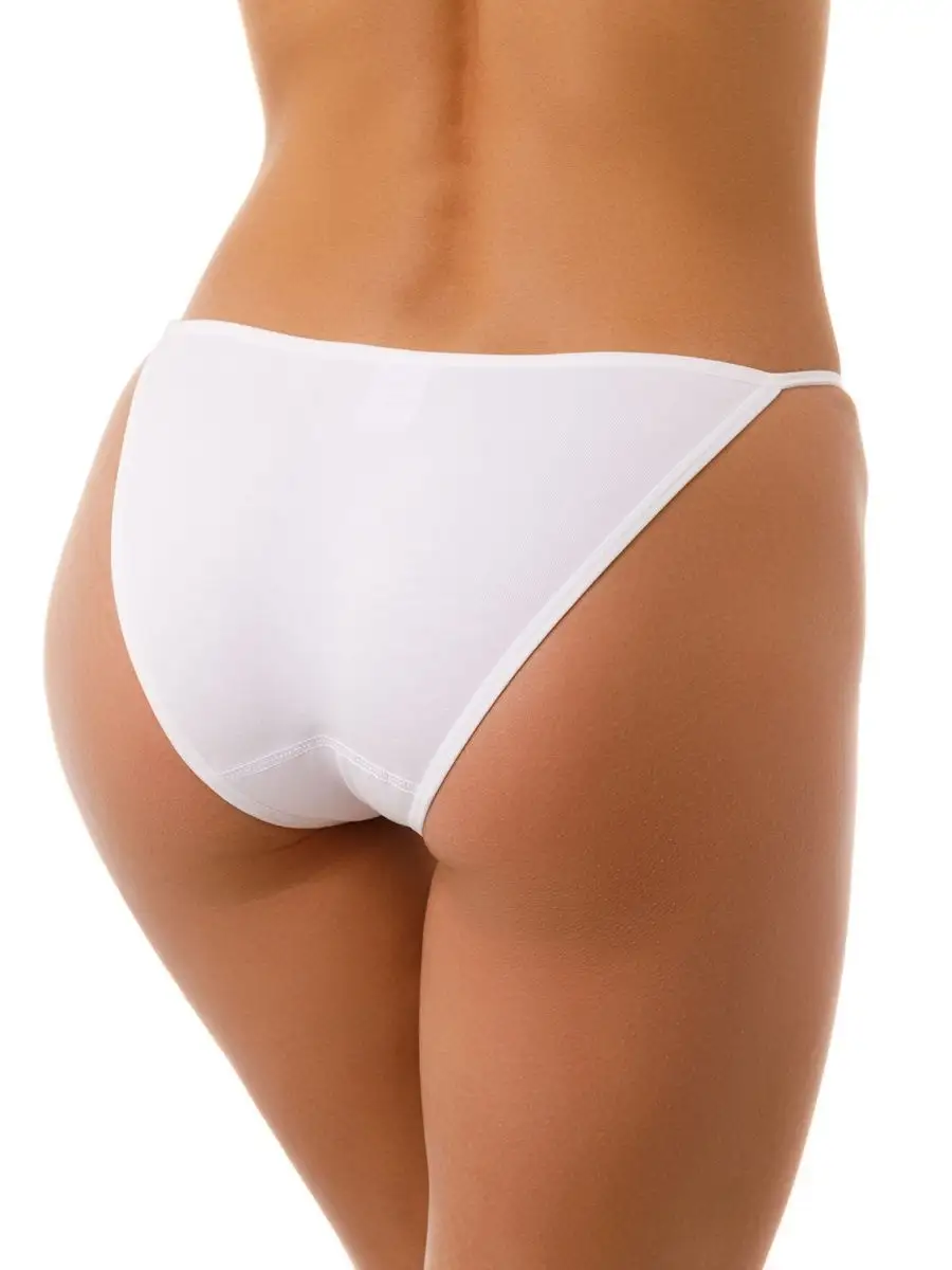 Трусы танга женские из хлопка нижнее белье слипы белый