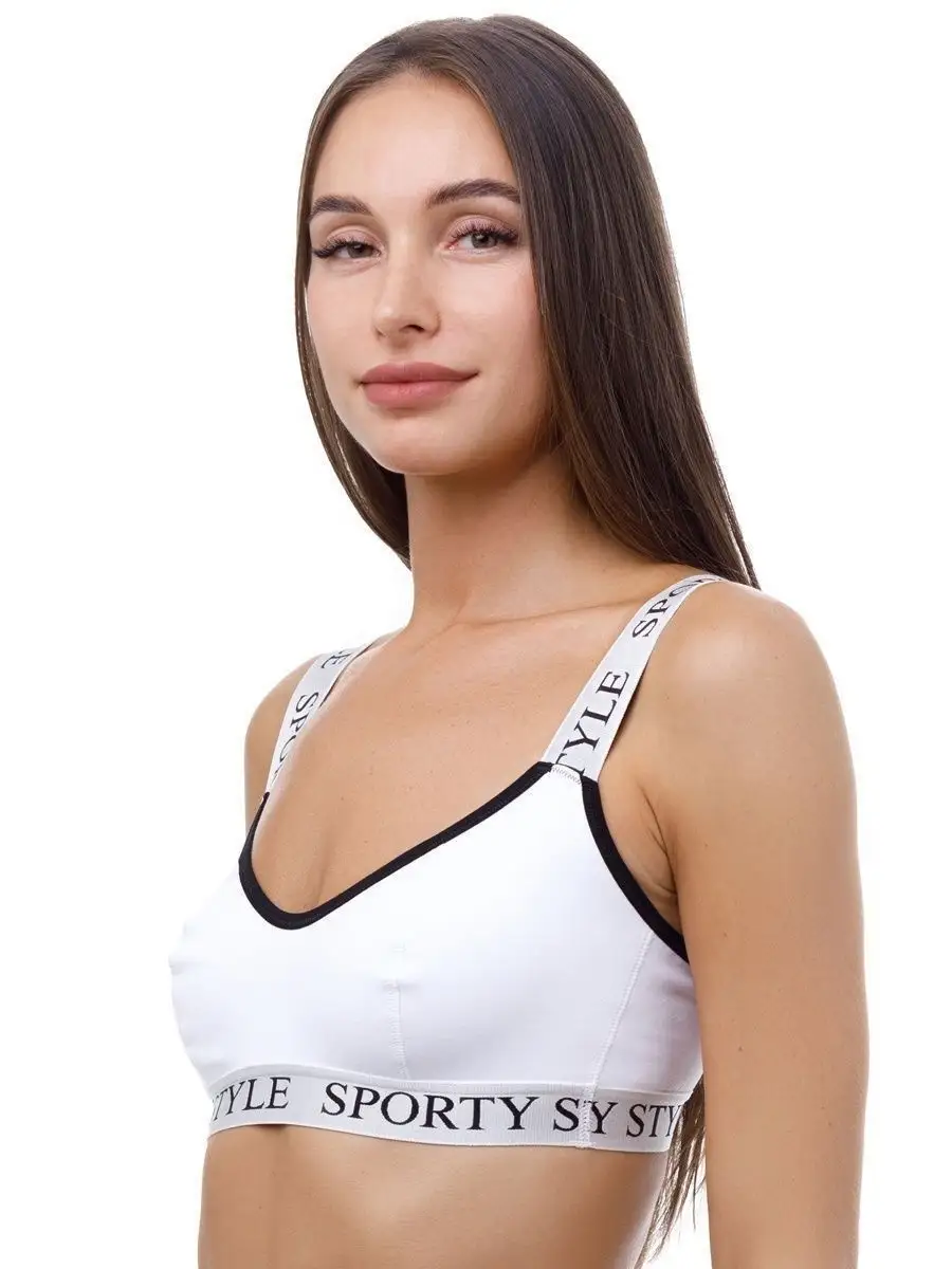 Бюст-топ мягкая чашка без каркасов белый/серый/черный