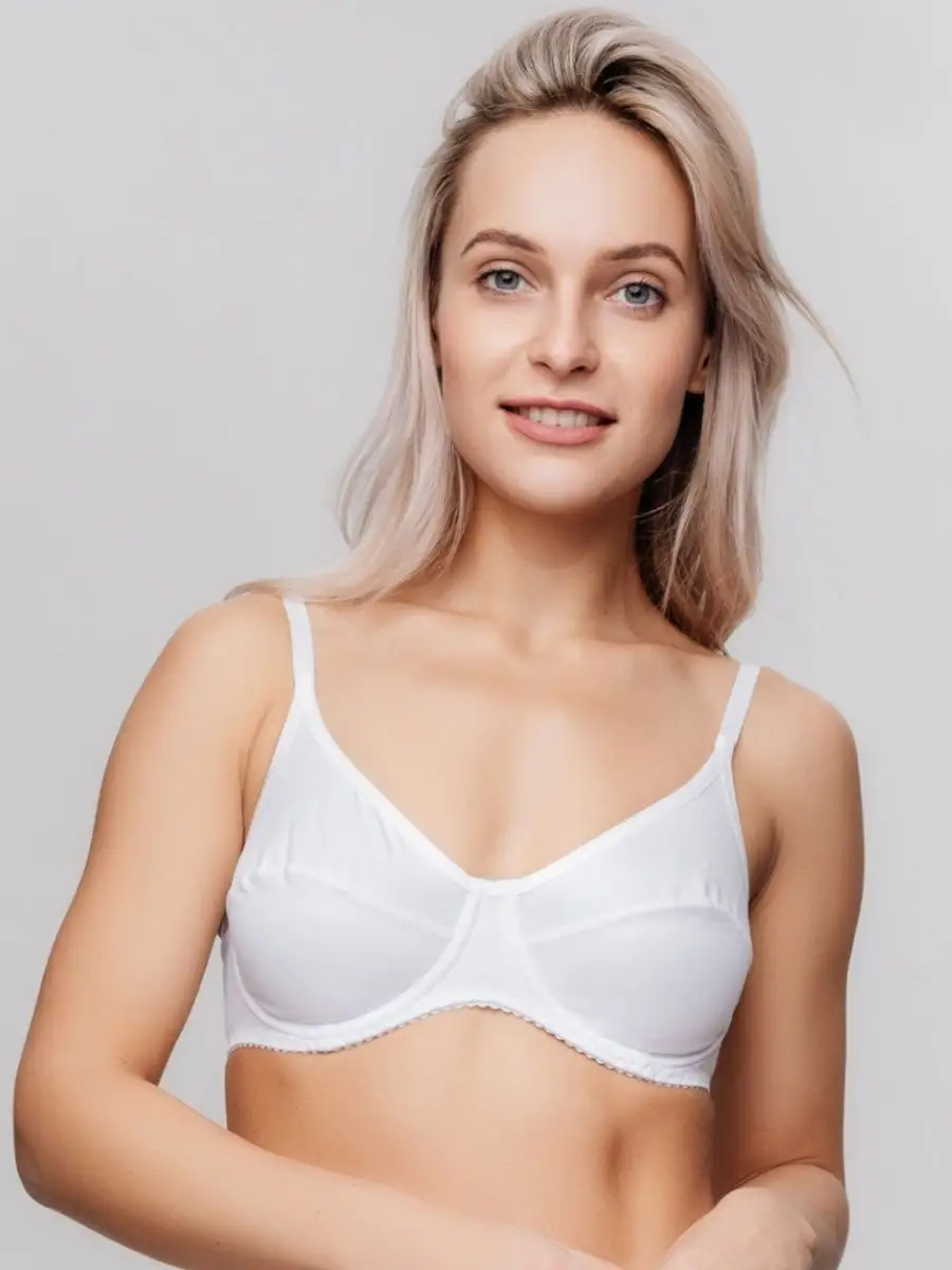 Бюстгальтер без поролона на косточках белый