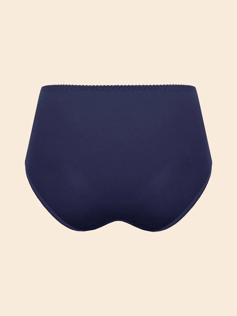 Трусы с высокой посадкой хлопковые слипы синий