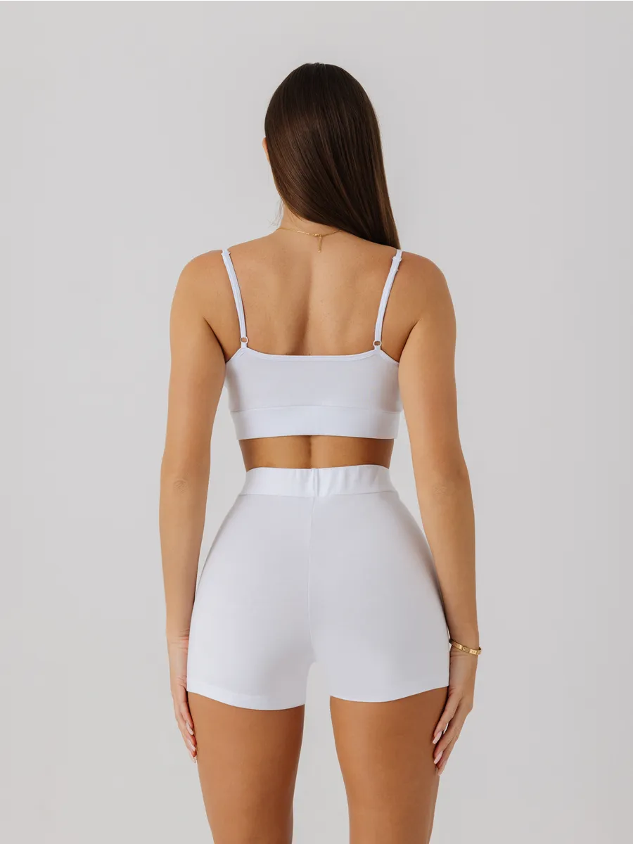 Бюстгальтер топ мягкий спортивный хлопок белый