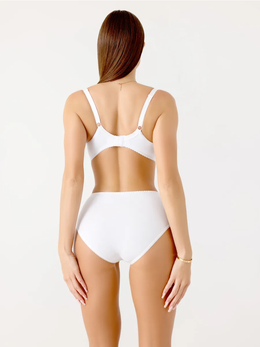 Трусы с высокой посадкой хлопковые слипы белый