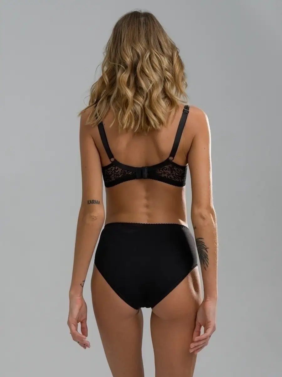 Трусы женские с высокой посадкой черный