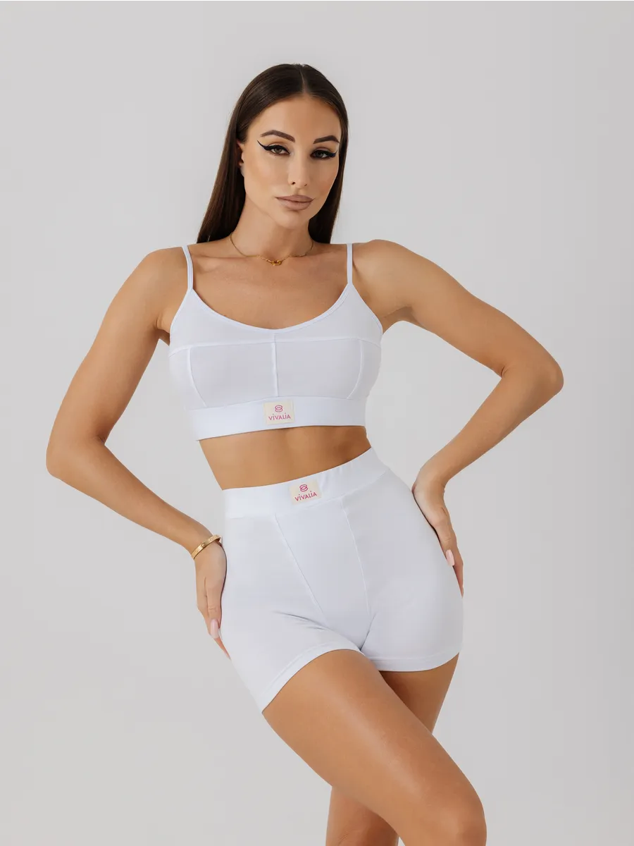 Бюстгальтер топ мягкий спортивный хлопок белый