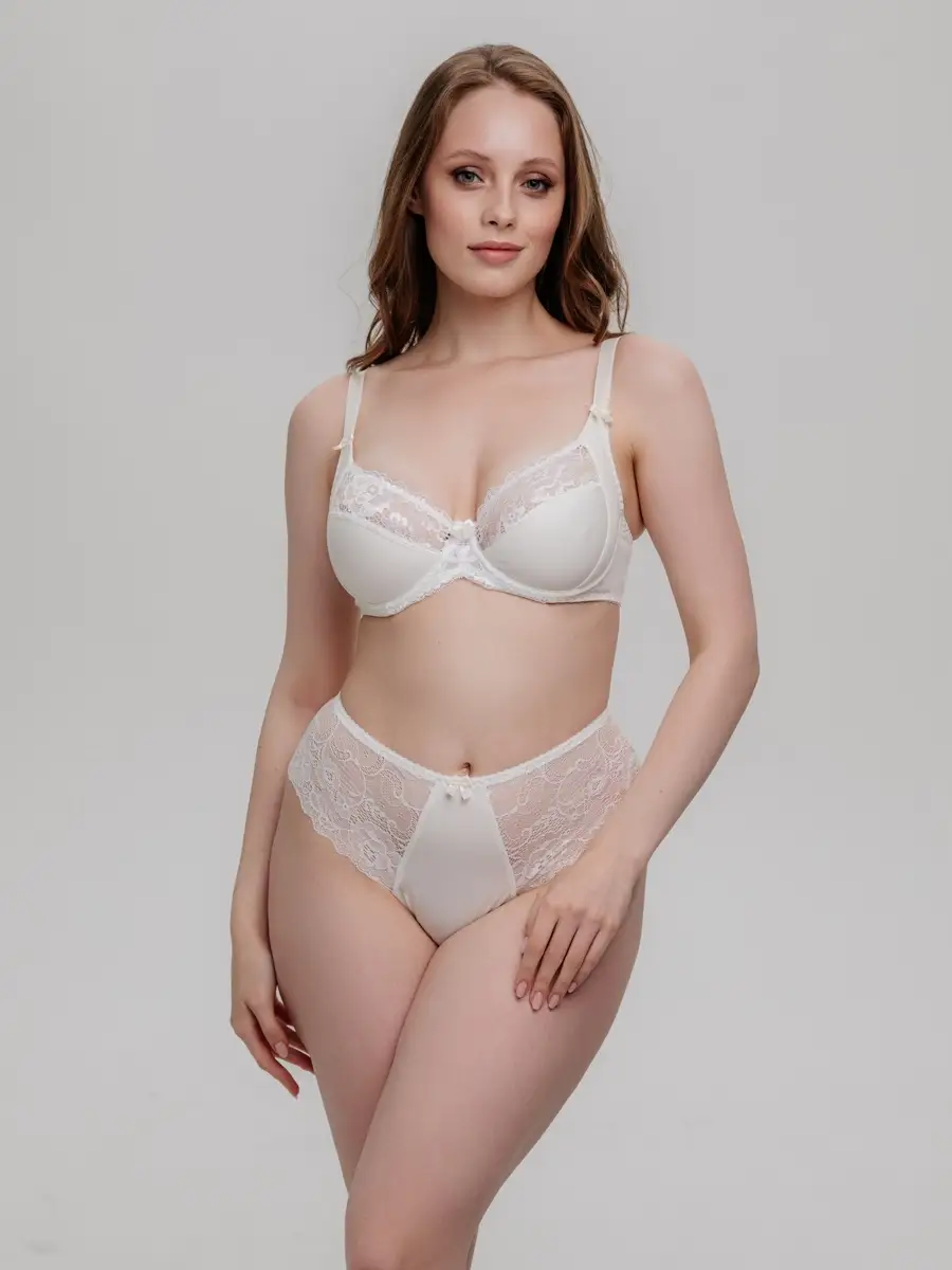 Стринги бразильяна большие размеры молочный