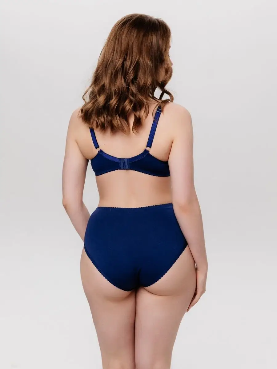 Набор комплект базовых трусов большие размеры сливовый/синий/красный