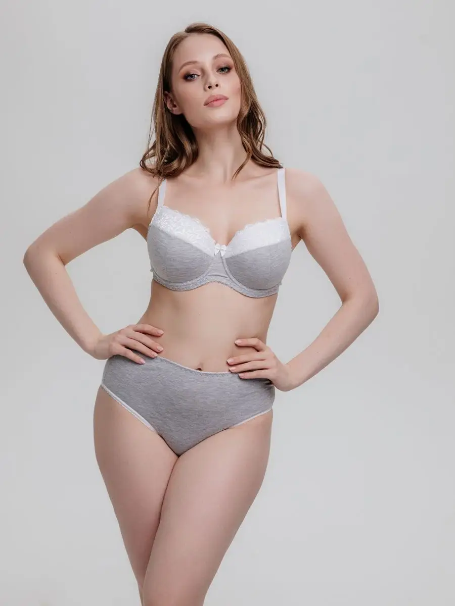 Набор комплект базовых трусов большие размеры бежевый/серыймеланж/черный