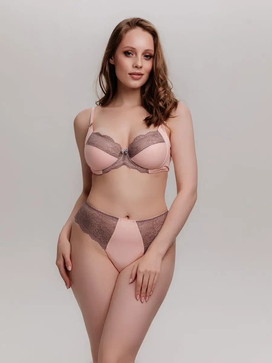 Набор трусов стринги бразильяна большие размеры абрикосовый/коричневый/персиковый