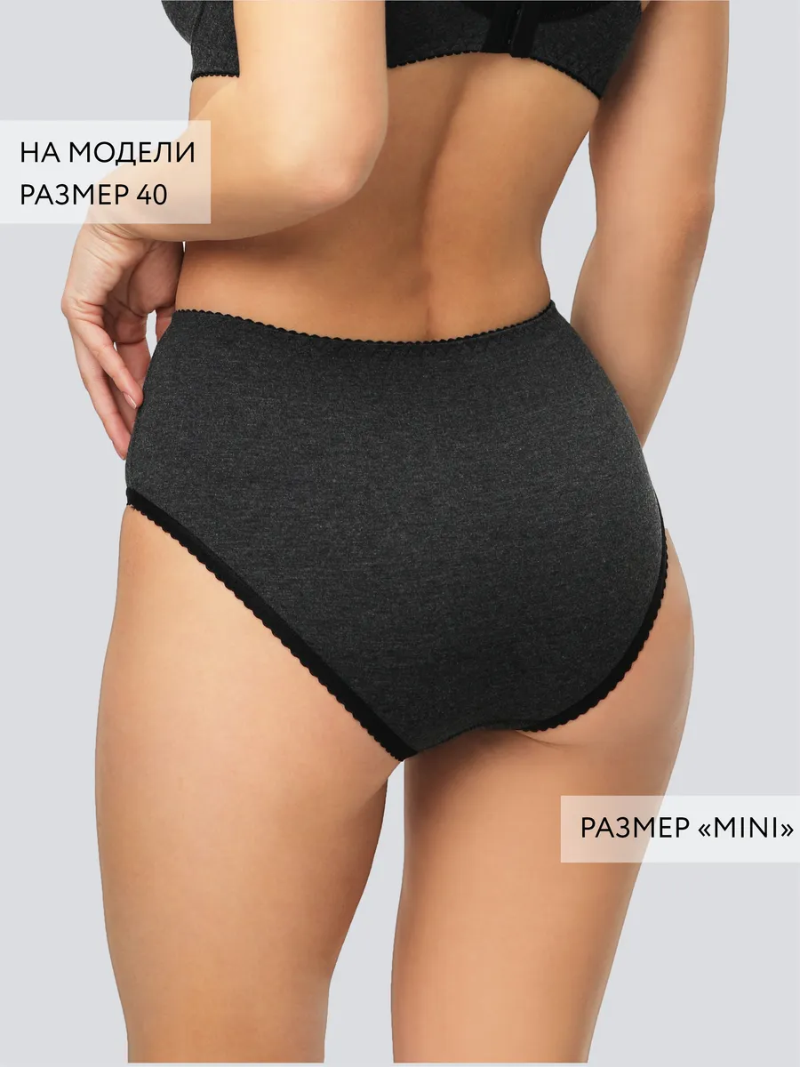 Трусы хлопок слипы базовые повседневные мини темно-серыймеланж