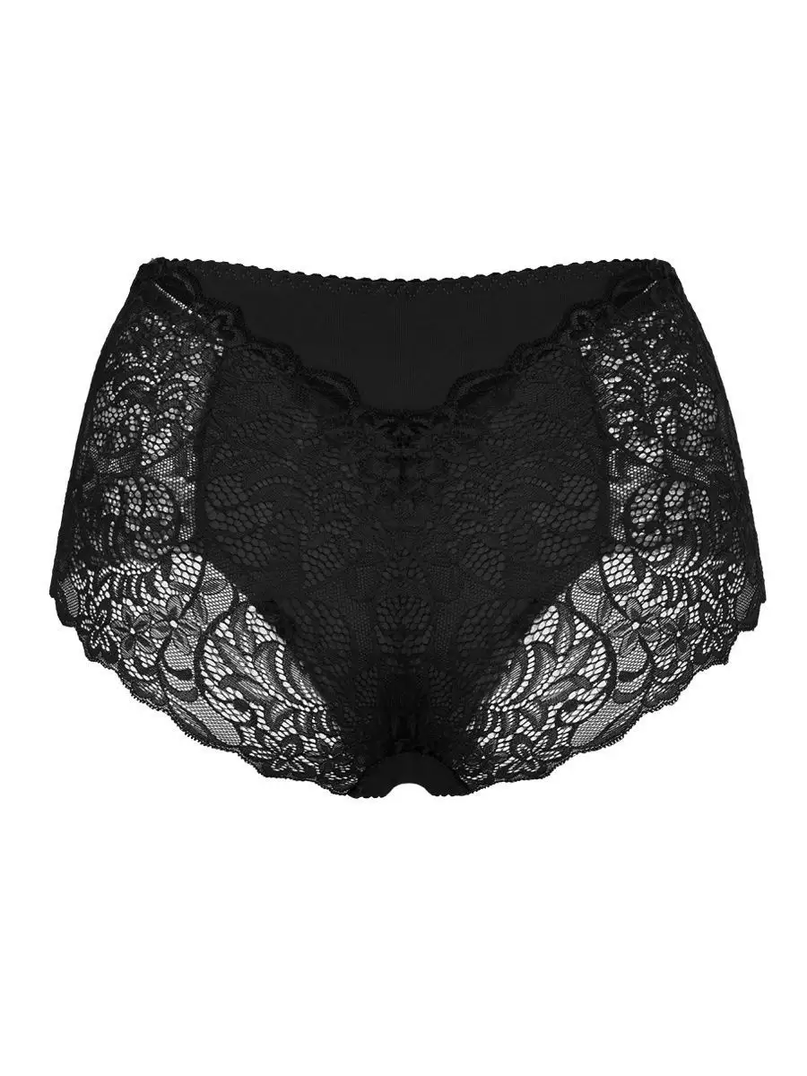 Набор трусы слипы комплект высокие большие размеры черный/черный/черный/черный