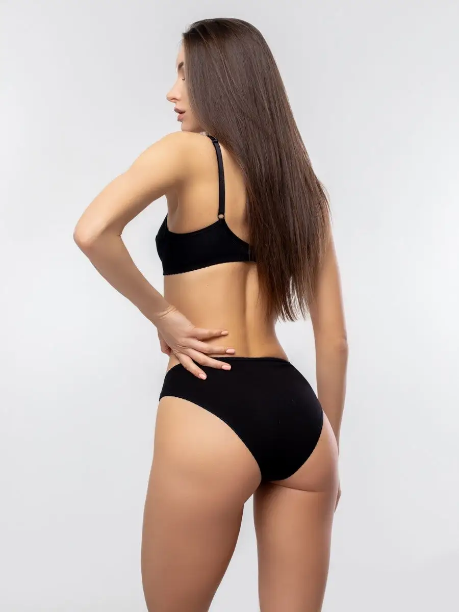 Трусы слипы базовые хлопок повседневные черный