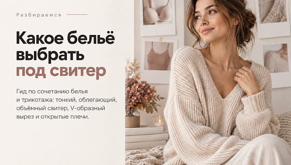 Как выбрать белье под свитер: бюстгальтер, майка и топ