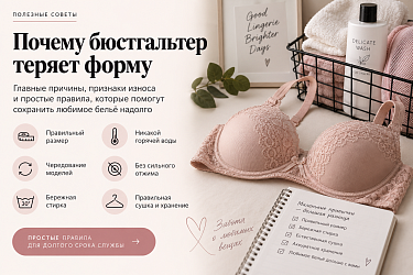 Почему бюстгальтер быстро теряет форму: причины и уход