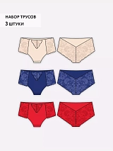  бежевый/синий/красный