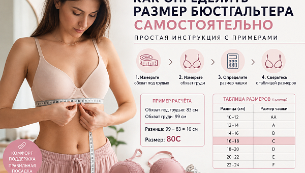 Как определить размер бюстгальтера самостоятельно